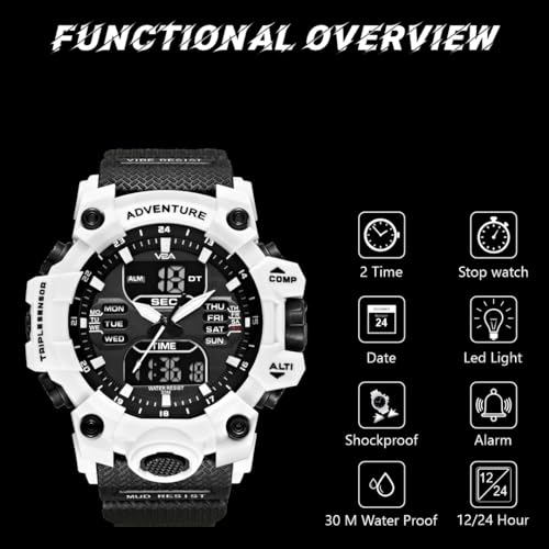 Image of V2A Bold & Big Dial Analog-Digital Sports Watch for Men | Multifunction Military Wristwatch | Gift for Men