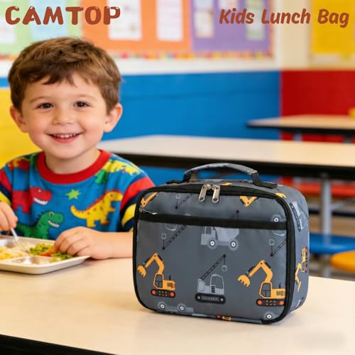 Image of CAMTOP Lunch Box Kids Boys Insulated Lunch Cooler Bag Reusable Lunch Tote Kit for School Travel