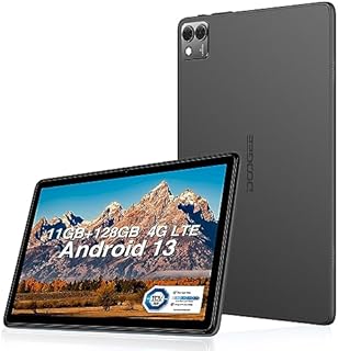 DOOGEE T10S Tablet 10.1 Inch FHD+,11GB RAM(6GB+5GB), 128GB ROM(TF 1TB), 6600mAh Battery, Android 13 Tablet with Dual 4G, 2.4/5G WiFi, TÜV Certified, 8MP + 5MP Cameras, 8.4mm ultra-thin metal, Grey