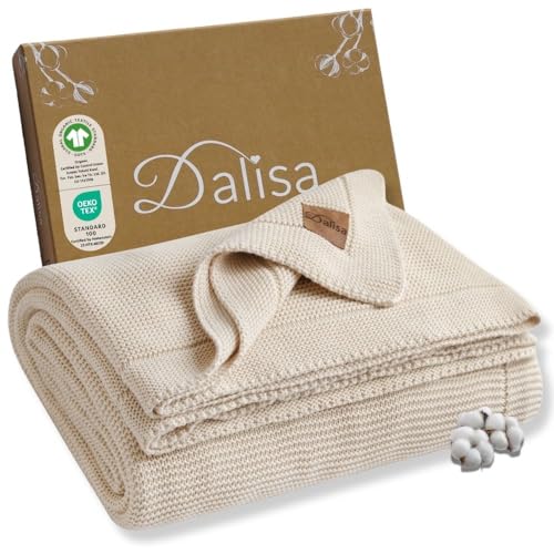 Dalisa Coperta 100% cotone biologico lavorato a maglia in cotone turco - Certificazione GOTS, perfetta per divano, letto e decorazione per la casa - Alina