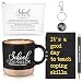 SiliFine 5 Pcs School Counselor Gifts Ideas for Women Men, End of School Year Teacher Gifts 13oz Ceramic Mug Appreciation Makeup Bag Keychain Notebook Thank You Pens Gift for Educator(Black, Classic)