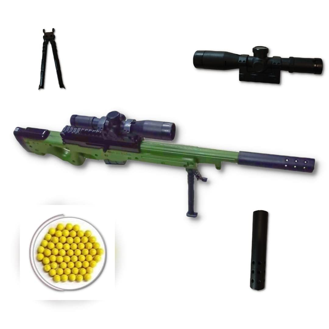 Zillion Billion 40 cm Long MG Sniper Gun Toy AWM Gun with Silencer Toy