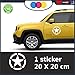 mural stickers Adesivo Stella Militare US Army Jeep Renegade Suzuki Fuoristrada 4X4 Diametro 20cm Bianco