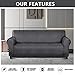 molasofa Sofa Covers - Couch Cover for Leather Couch, Soft and Washable Sofa Covers with Leather-Like Quality. Non-Pilling, Non-Slip 1-Piece Couch Cover for Dogs, Cats, and Kids (Dark Gray)