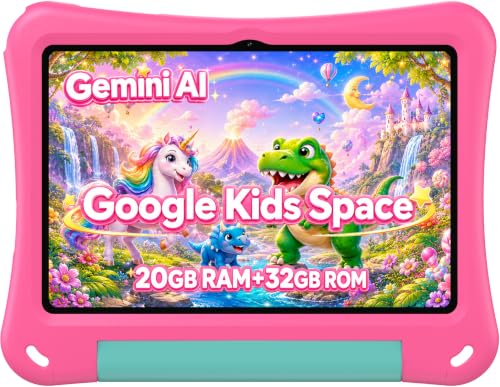 Image of SVITOO Kids Tablet 10 Inch, Android 16 Parental Controls, Pink Unicorn Case
