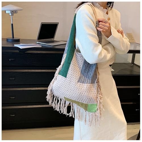 Large Crochet Beach Bag Crochet Purse Boho Beach Bag Vcation Bags Knitted Bags Knit Purses Cute Summer Purses Handbag(Blue)2