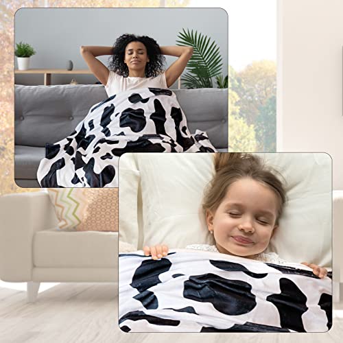 Tupmnbry Cow Print Throw Blanket Cute Cow Blanket Super Soft Flannel Cozy Cow Throw Blanket Lightweight Fluffy Plush Fuzzy Bed Blanket For Bedding Sofa And Travel 50"X60" #TOP3