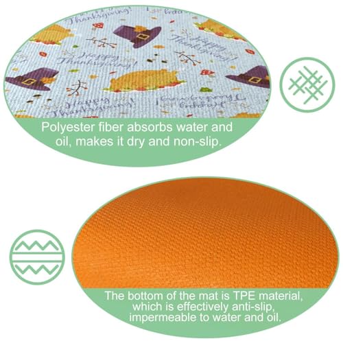 Tapete de cocina absorbente y antideslizante lavable juego de 2 piezas de Acción de Gracias 5