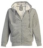 Gioberti Mens Fleece Hoodie Velour Contrast Full Zip Up