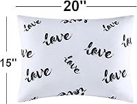 Vista 2 de 2 fundas de almohada de viaje para niños pequeños con estampado de amor, 15 x 20 pulgadas, con cierre de cremallera, funda de almohada rectangular