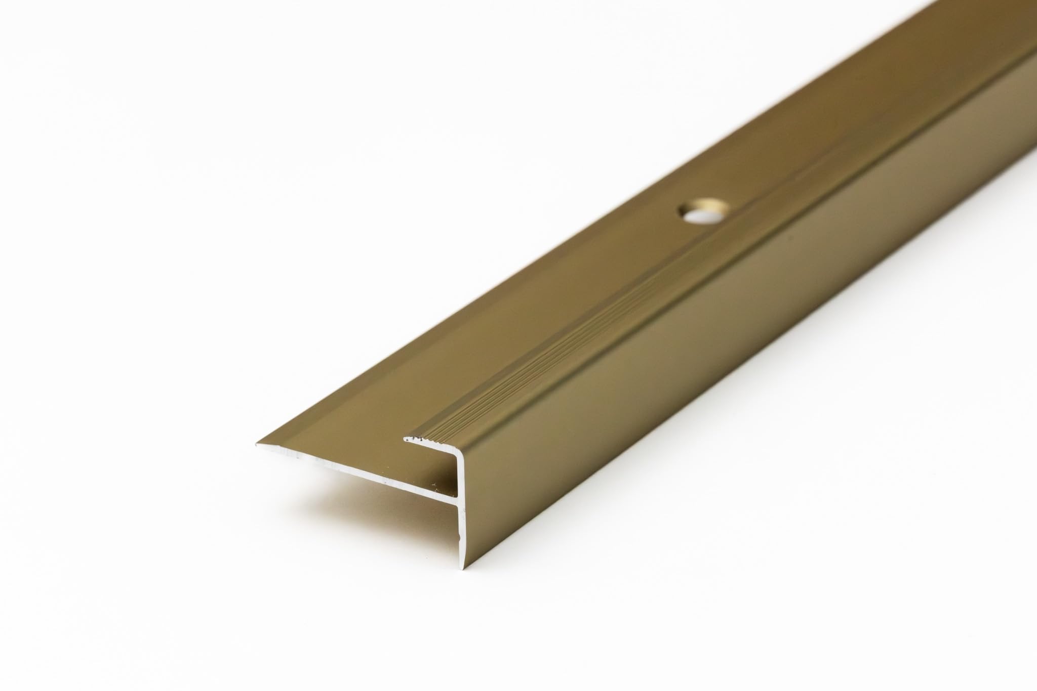 MW Profiles Aluminium Stair Nosing Outer Corner 3mm Panel Thickness - Gold 0.9m (35.43in) Length - LVT F3 (Gold)