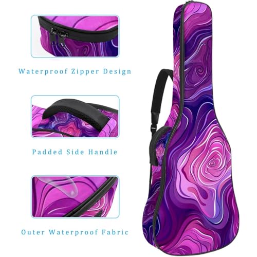 Housse de transport pour guitare acoustique rose abstraite résistante à l'eau - 4
