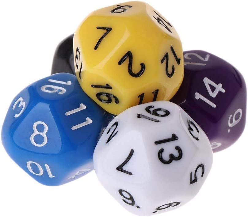 10 Pcs Polyhedral Dice for Dungeons and Dragons 16 Sided Dice Set Polyhedral Dice with Other Table Games with Random Multi Colored Assortment Playing Role Playing Dice - Image 5