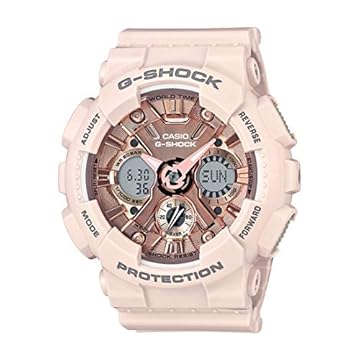 Casio Relógio feminino GMA-S120MF-4ACR G Shock mostrador analógico-digital quartzo rosa, pêssego/ouro rosa, One Size, GMA-S120MF-4ACR
