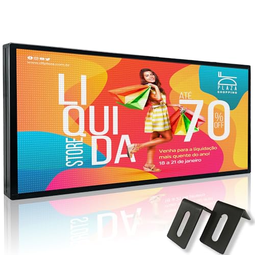 Image of Outdoor Full Color Led Sign WIFI And USB Programmable Led Sign With High Resolution Scrolling Texts, Colorful images and videos LED Advertising Board For Shop (40''x17'')