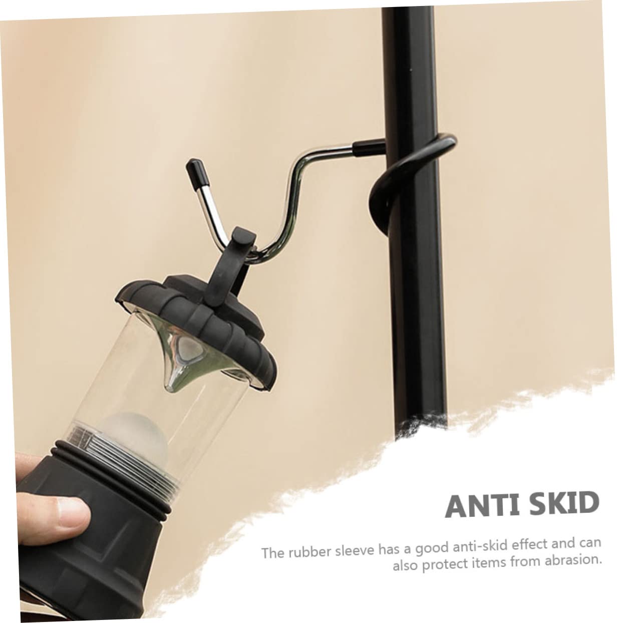 Mikikit 3pcs Versatile Steel Camping Light Hooks -Slide Hangers for Outdoor Use for Hanging Lanterns Bird Feeders and More Poles Trees