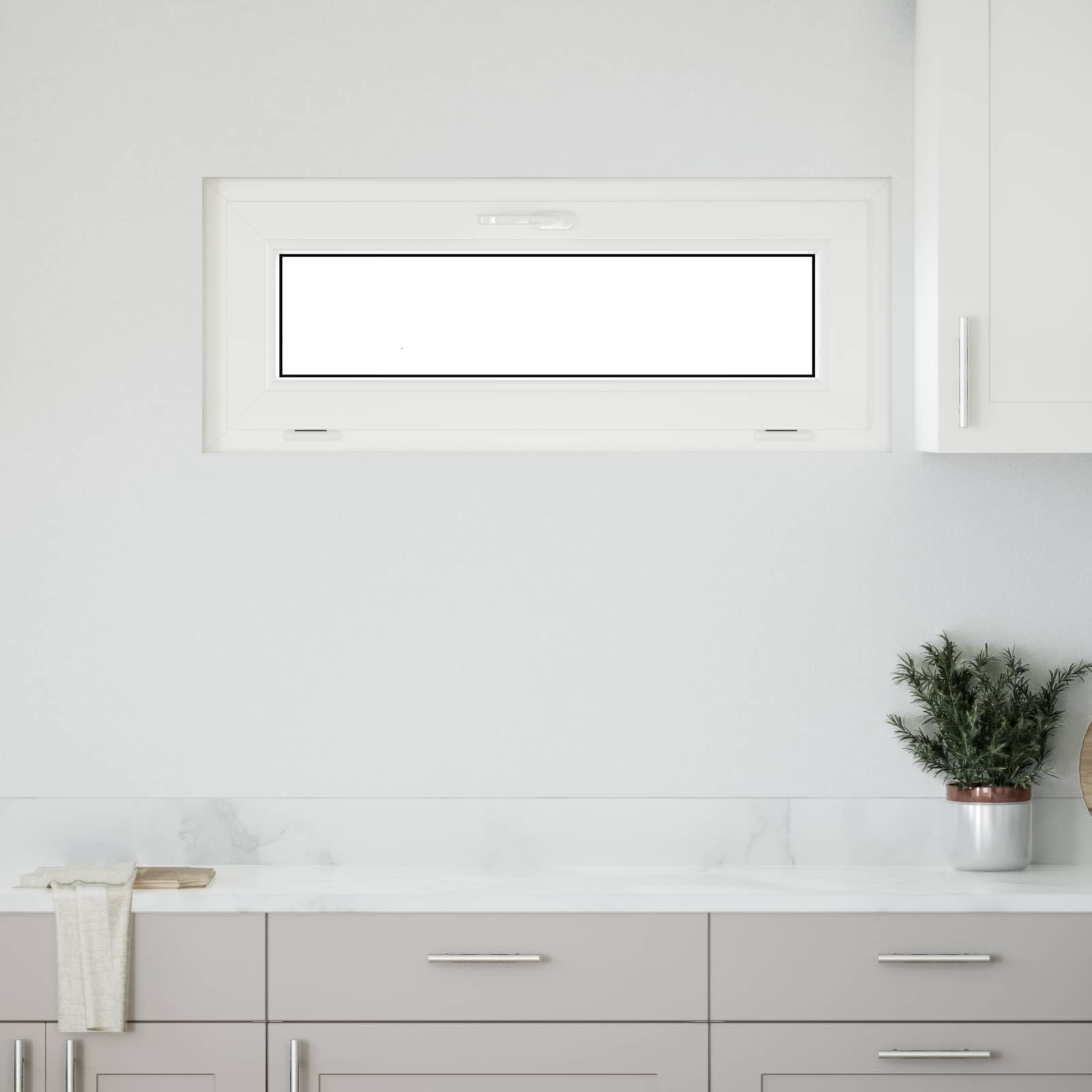 vidaXL Finestra per seminterrato RISOR 100 x 40 cm PVC e Vetro Bianco, Design Moderno per Seminterrato, Installazione di finestra rettangolare, finestre in PVC durevoli per luce e ventilazione