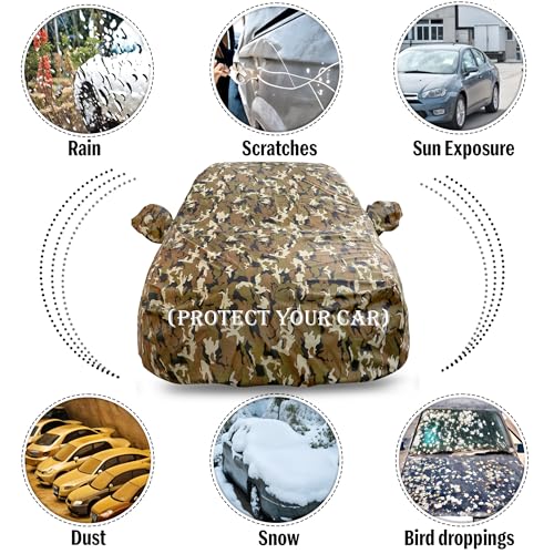 Image of Autofact 100% Waterproof Car Body Cover for Thar Roxx | Dustproof UV & Sun Protection Windproof with Straps & Buckles, Triple Stitched with Soft Cotton Lining, Mirror Pockets & Heat-Resistant Fabric