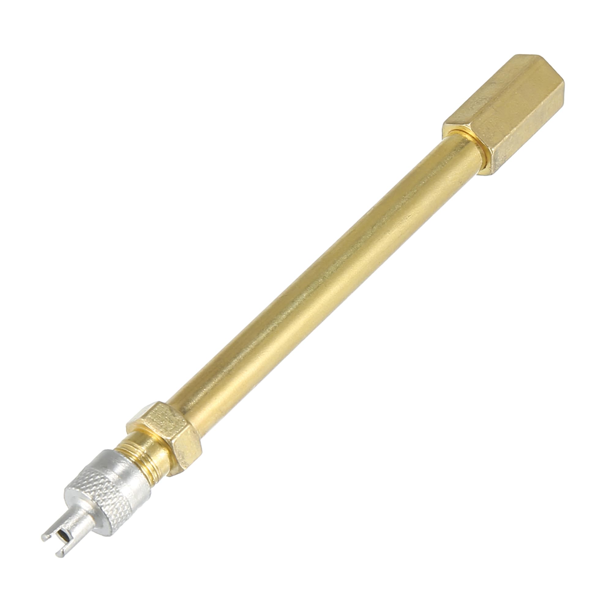 X AUTOHAUX 100mm/3.94" Long Brass Tire Valve Extension Adaptor for Car
