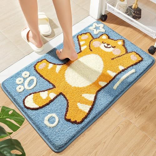 Niedlicher Badteppich Badematte für Badezimmer Rutschhemmender Weicher Badteppich für Duschen...