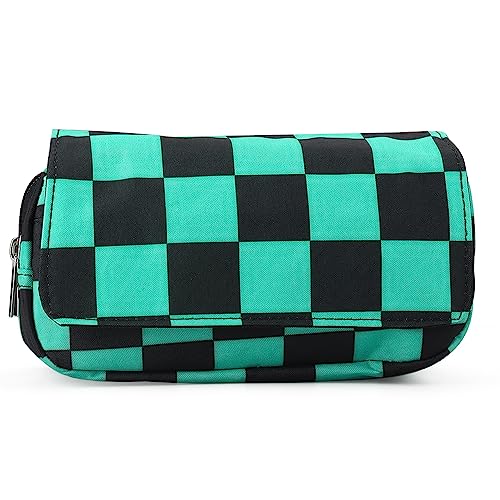 VEELAM Estojo de lápis de anime, porta-lápis bonito kawaii de grande capacidade, verde