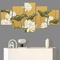 SIGNWIN 5 Panel Canvas Wall Art Modern Art Bouquet Colorful Decorative Elements Floral Multicolor Photography - 60