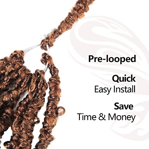 Long Butterfly Locs Crochet Hair 30 Inch 8 Packs Light Weight & Soft Distressed New Faux Locs Pre-Looped,30#(Light Brown) #TOP2