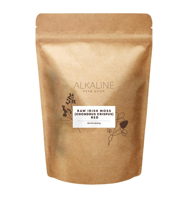 Alkaline Herb Store Raw Chrondrus Crispus Sea Moss Red 4 OZ (Irish Sea Moss)