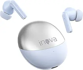 INAVA Fone de Ouvido Bluetooth,Bateria 30H,Drivers Duplos, 6 Microfones Chamadas Nitidas AI, Som Hi-Res,Fones de Ouvido para iPhone e Android (Azul)