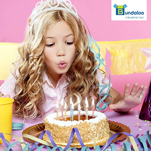 Bundaloo Magic Relighting Birthday Candles - Fun Prank Kit for Party Celebration - Cake Tricks and Decorations - Colors: Pink, White, Blue, Yellow - 24 Pieces - Thumbnail 3