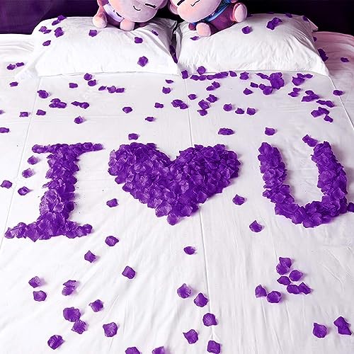 バラ花びら フラワーシャワー 薔薇 造花 300枚入りプロポーズ 飾り 結婚式 ウエディング 誕生日 お祝い クリスマス パーティー用飾り撮影など用 飾り 小物 ダークパープル [3]