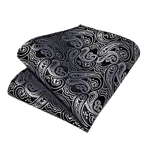 Image of DiBanGu Mens Silk Self Bow Tie Set 4PCS for Tuxedo Wedding