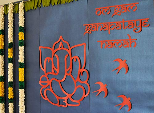 Image of Desi Favors Ganesha Mantra Cutout & Indian Border | DIY Indian Decor | Pooja Ceremonies | Background Decor Design | God Cutouts for Home Decorations | Size 54x240 Inch (Pack of 1)