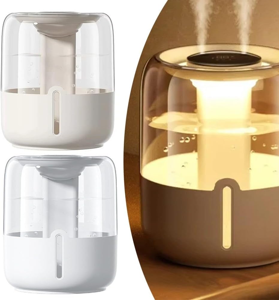 Sleek Design Humidifier with 6 8L Capacity, Dual Mist Modes, and Soft Night Light (White)