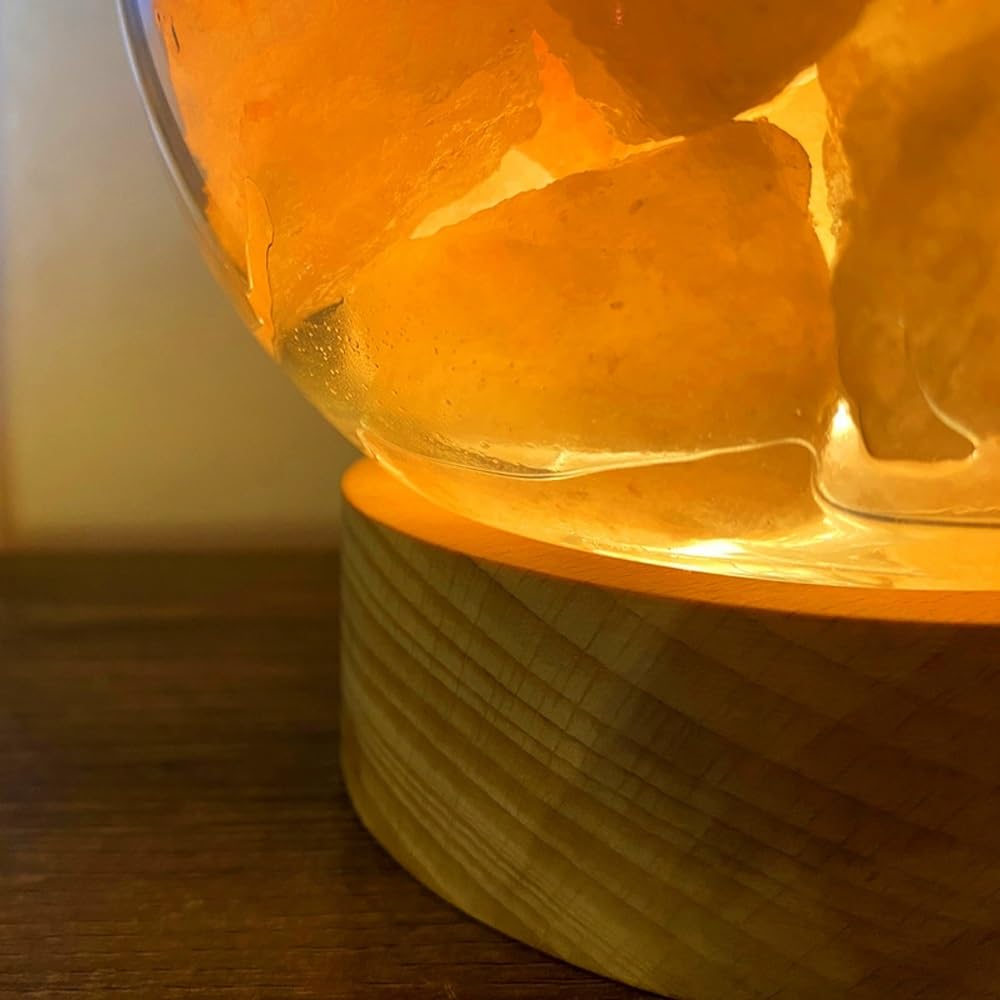 Lámpara de sal con atenuador, lámpara de sal marina de cristal natural, luz nocturna e iluminación ambiental, lámpara de sal del Himalaya USB, lámpara de sal de roca for decoración, meditación, regalo