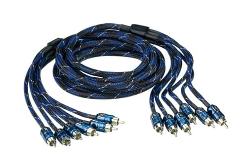 Scosche EFX Delta D20X6 6-Channel Multi-Core Twisted Pair RCA Interconnect Audio Cables - 6CH OFC Car Stereo Connector Cable - 20 Foot Male to Male