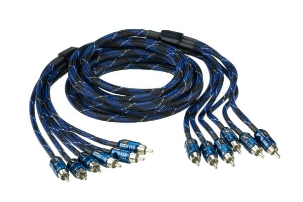 Scosche EFX Delta D20X6 6-Channel Multi-Core Twisted Pair RCA Interconnect Audio Cables - 6CH OFC Car Stereo Connector Cable - 20 Foot Male to Male