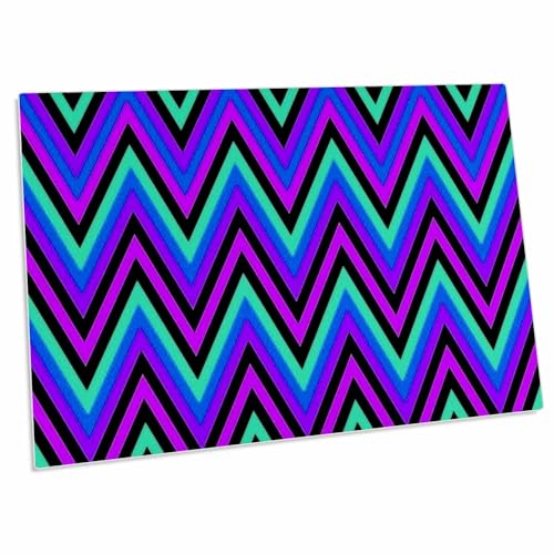 3dRose desk pad chevron diseño negro púrpura azul aqua miniatura 1