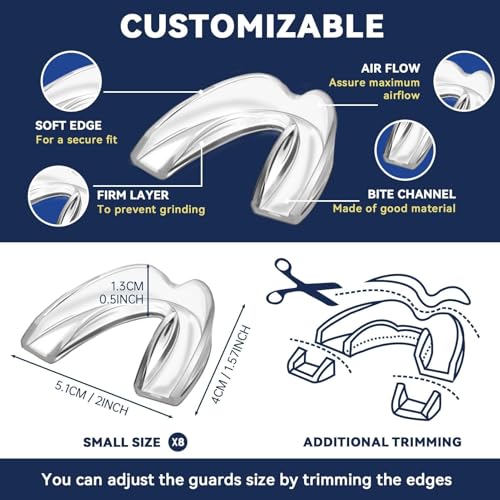 Bokzen 8S-MG Kids Mouth Guard For Teeth Grinding,Pack Of 8, Comfortable Custom Dental Guard For Kids,Moldable Night Guards thumb #2