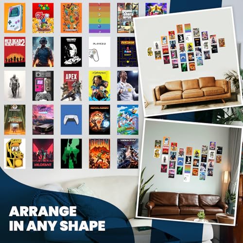 Image of Wallgasm Pack of 30 Gaming Posters - Wall Collage Kit - 10cm x 15cm 300 GSM Posters | Poster Set For Room - Gaming Room Decoration Item - Gaming Poster For Wall