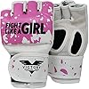 Women's MMA Gloves Boxing Gloves Synthetic Leather Fingerless Punching Bag Gloves for Kickboxing, Sparring, Muay Thai and Heavy Bag (Medium, Fight Girl)