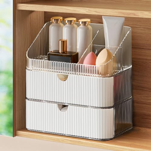 MEAJIO Medicine Cabinet Organizer 3 Tier, Stackable Bathroom Mirr...