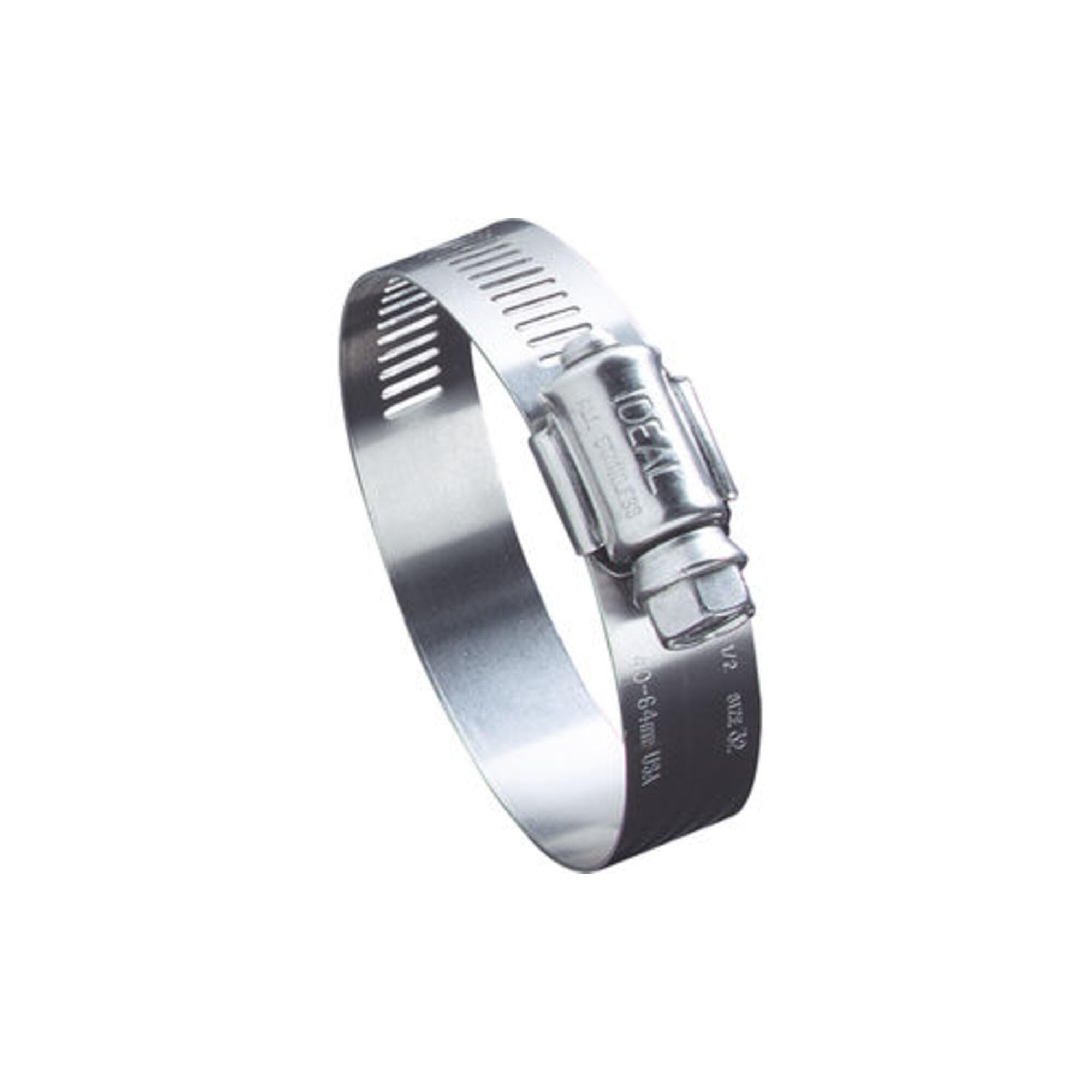 Ideal Tridon 6410051#10 Stainless Steel Worm Drive Clamp with 410 Stainless Steel Screw 64 Series, 1/2" to 1-1/16" Diameter, 9/16" W (Pack of 10)