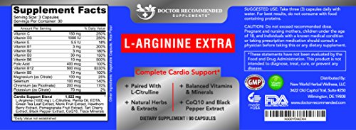 Doctor Recommended Supplements DR-235 Doctor Recommended L-Arginine Supplement – Supports Muscle Mass – Improves Blood Flow – Nitric Acid Precursor – Blended With Vitamins And Cardio Support Ingredients – 100% Vegetarian thumb #4