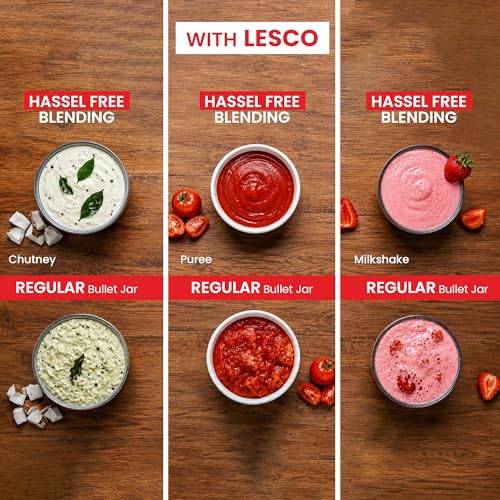 Image of Lesco Baby Booster Pro 550W Mixer Grinder & Nutri Blender | 22000 RPM High Speed Smoothie Maker | 1 Jar & 2 Blade | Juicer Mixer for Shakes, Chutney & Dry Grinding | Compact Kitchen Appliance, Black