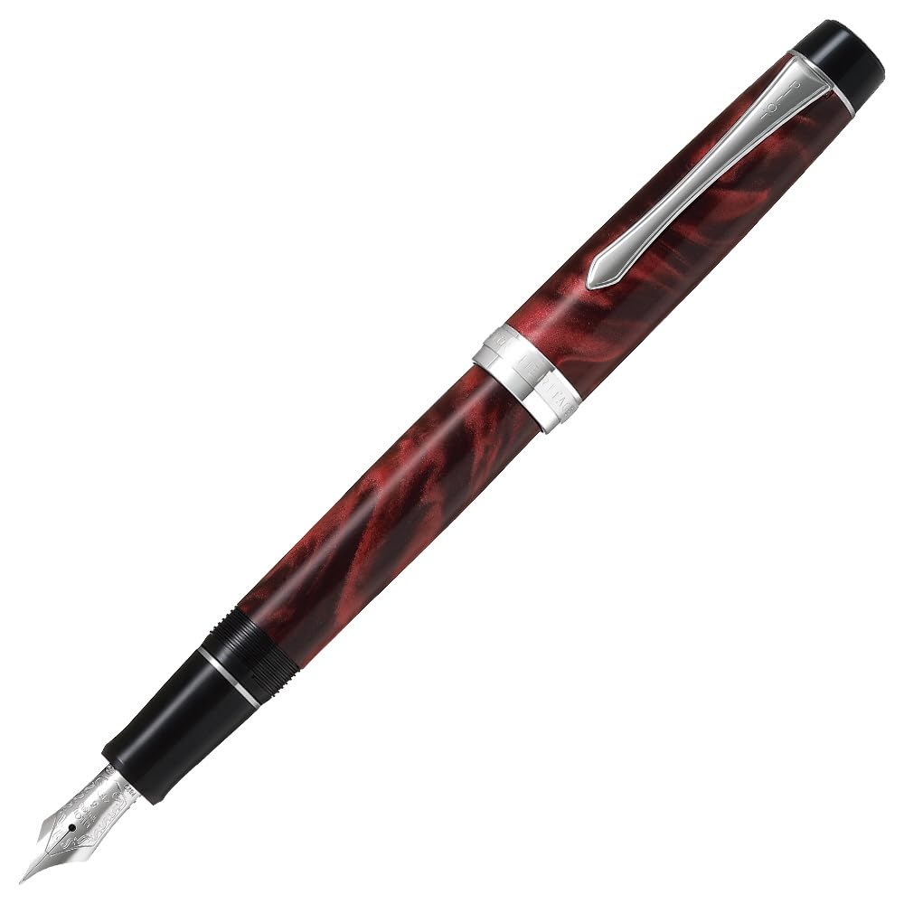 PILOT 万年筆 カスタムヘリテイジ SE F ファイン(細字) マーブルレッド 黒 FKVH3MRMARF ペン先14K パイロット