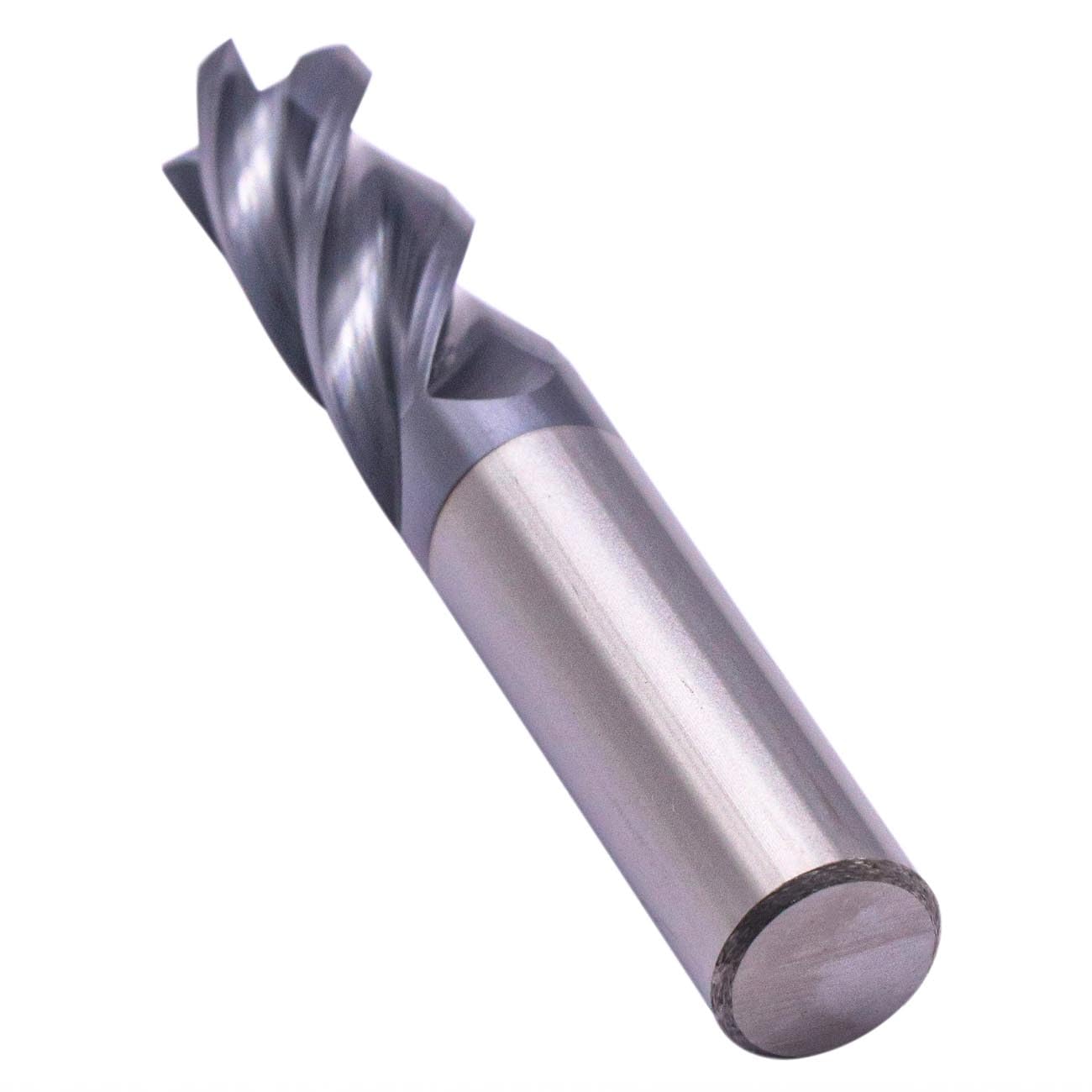 1/2in Solid Carbide Corner Radius End Mill - .020" Corner Radius, AlTiN Coated, 4 Flute, 35° Helix, 1/2" Cutting Dia, 1/2" Shank Dia, 1-1/4" LOC, 3" OAL for Milling Alloy Steel, Iron, Copper