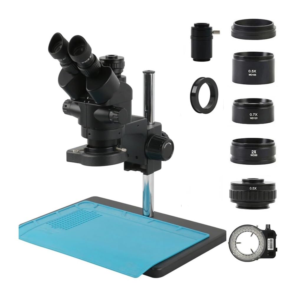 Microscope 3.5-90X Simul-Focal Zoom Trinocular Stereo Microscope 1080P 2K 4K 48MP 55MP HDMI USB Video Camera 1X 0.7X 0.5X 2X Objective Lens(3.5x-90x)