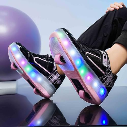 LED Light Up Kids Roller Shoes with 4 Wheels, Sneakers for Boys Girls Birthday Thanksgiving Christmas Day4