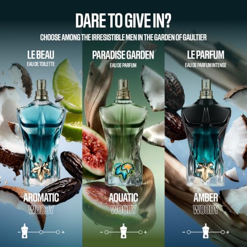 Image of Jean Paul Gaultier Le Beau Le Parfum Intense for Men | Long Lasting Woody Amber Men's Cologne Eau de Parfum, Coconut Wood, Tonka Bean & Sandalwood - Designer Fragrance Travel Spray